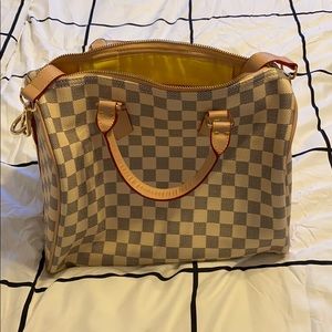 DaisyRose ivory checkered bag
